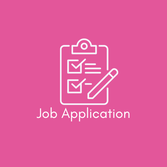 A pink square with a white image of a tick list for completing your job application