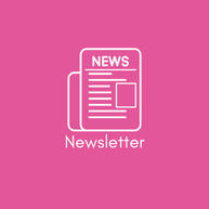 Pink square with a white newsletter image